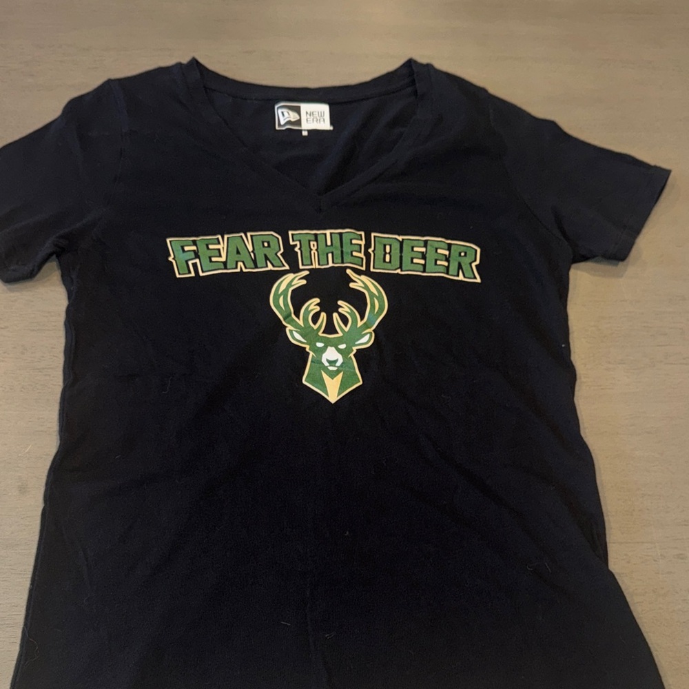 New Era Black and Green 'Fear the Deer' Tee